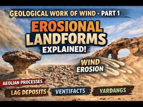 Geological Work of Wind – Part 1 | Erosional Landforms Explained | Aeolian Processes