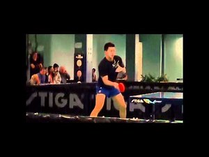 Ma Long forehand technique in slowmotion at STIGA arena