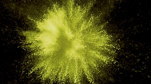 Download Yellow powder exploding on black background in super slow motion, shot with Phantom Flex 4K for free