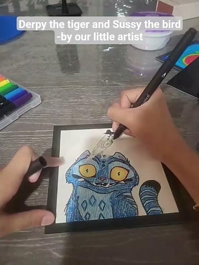 Derpy the tiger and Sussy the bird from K-pop Demon Hunters