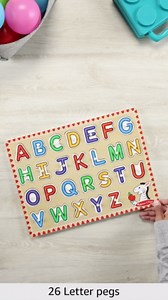Melissa & Doug Lift & See Alphabet Wooden Peg Puzzle (26 pcs) Toddler and Preschool Puzzles for Ages 1+ - FSC-Certified Materials