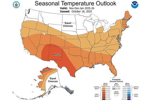 La Niña map shows winter weather forecast for each state