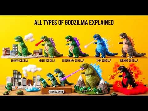 All Types of Godzilla Explained | Crochet Style 🧶 | Amigurumi Kaiju Evolution