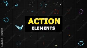 Action Elements Motion Graphics Pack 02 is an awesome pack which includes collection of cartoon explosion elements. 4K resolution with alpha channel.
