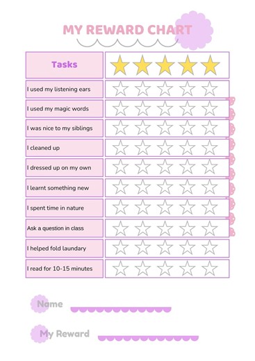 Star Coloring Kids Reward Chart | Printable Behavior Tracker (digital Download) - Etsy