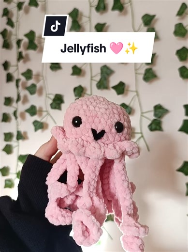 Pink Jellyfish 🩷✨ free pattern @brightsidecrochets #crochet #jellyfish #amigurumi #fyp #foryoupage