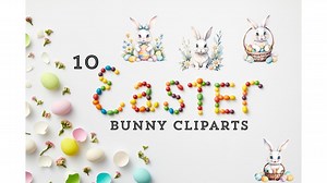 10 Printable Easter Bunny Clipart | Digital Download | Watercolor Clipart | High Resolution PNG | Craft | Journal | Transparent - Etsy UK