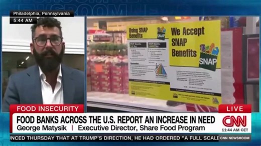 The weeks-long pause to SNAP benefits that our communities just endured during the shutdown never should have happened in the first place, especially when hunger was already soaring to begin with. With new SNAP eligibility requirements in place and reports that leaders are looking to deconstruct the SNAP program entirely, we have to work together, advocate for better anti-hunger policies, spread the word, and remember that food is a human right, not a luxury. Thank you CNN for having us on to sh