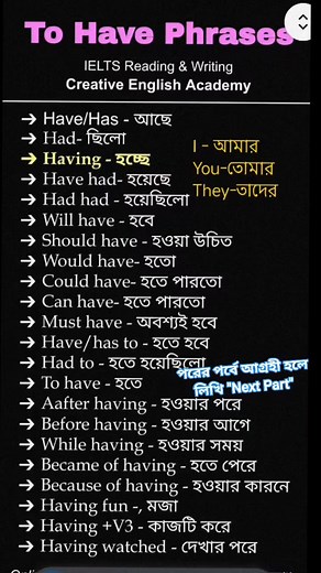 97K views · 941 reactions | Having have had confution স্পোকেনে এসব জানতেই হয়। #tohaveverb #having #hablvehashad #been #helpingverb #grammarconfution #speaking #verbs #tensesinenglish | Creative English Academy | Facebook