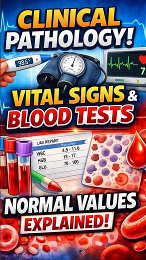 Clinical Pathology: Vital Signs and Blood Test Normal Values Explained #shorts