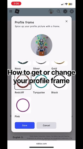 How to change or put your profile frame #roblox #subscribe