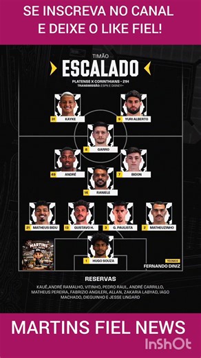 🚨 Corinthians' starting lineup is out! Surprises in the team!