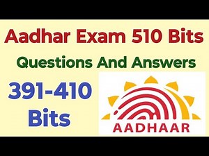 Aadhar Exam 510 Bits| Aadhar Questions and Answers for Operator Supervisor Exam| Gsws info