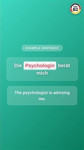 Learn German: die Psychologin - psychologist 🇩🇪 | TELC B2 Vocabulary