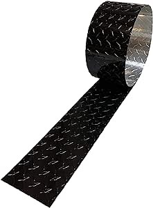 EAGLE 1 8FT Long FT Embossed Aluminum Diamond Checker Plate- Cargo Trailer Gravel Guard Multiple Widths (12" x8 FT, Black)