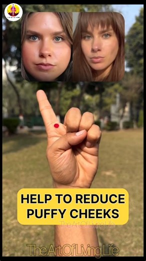 Hand Accupressure Points exercise for face fat to slim reduce water retention on face, puffy cheeks
