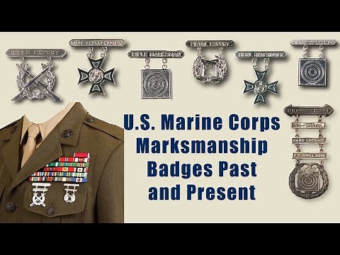 U.S. Marine Corps Rifle & Pistol Expert, Sharpshooter & Marksman Qualification Badges Past & Present