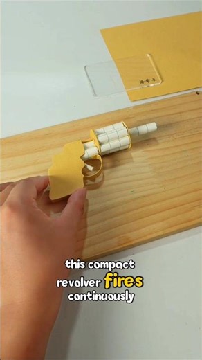 DIY Rotating Firing Revolver from SCRAP PAPER! 🤯 Continuous Fire! #shorts