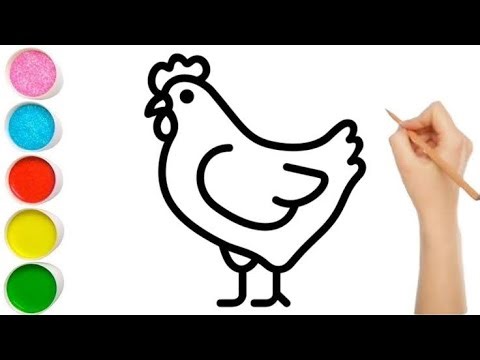 How to Draw A Chicken Step by Step |Drawing, Painting, Coloring for Kids &Toddlers | Kids Drawing
