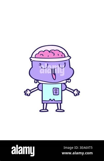bobbing motion animation of happy robot cartoon Stock Video Footage - Alamy