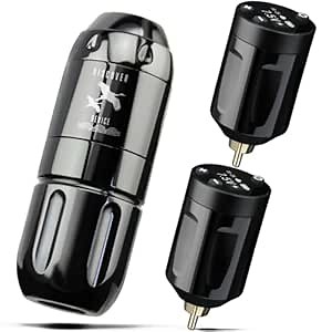 Tattoo Gun - DISCOVER DEVICE 4.5mm Stroke Brushless Motor Direct Drive Tattoo Machine 5-12V 10000Rpm with 2 Spare Sterilizable 32mm/40mm Alloy Grip (NM3 Wireless Kit)