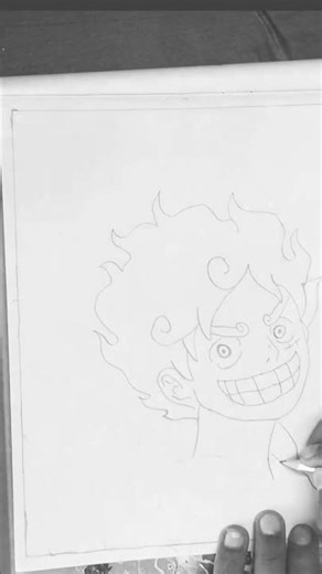 Drawing Luffy Gear 5 Step by Step | One Piece Titorial☠️☠️✍️