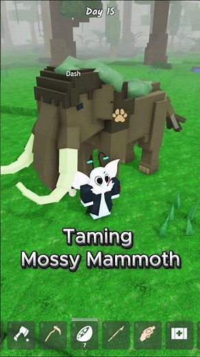 Taming Mossy Mammoth 🦣 99 nights in the forest #99nightintheforest #99nights #roblox