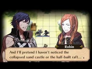 Fire Emblem Awakening: Robin and Chrom Married Summer Scramble DLC Chrom Kisses Robin