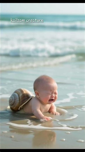 Baby cute snail crying ❤️
