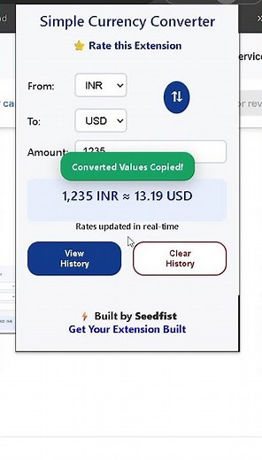 Chrome Extension Simple Currency Conversion