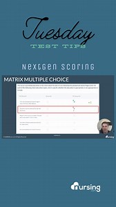 📝 Scoring Matrix Multiple Choice Questions: 📝 Matrix multiple-choice questions present a grid where you need to match options in rows and columns. Here's how they are scored: ✔️ Partial Credit: Each correct match earns you points, even if you don't get the entire question right. ✔️ No Negative Marking: Incorrect matches don’t subtract points, so make sure to attempt all parts of the question. ✨ Have you downloaded the free NCLEX ebook? 👉 Click the link in the profile or visit nursing.com/nfn 