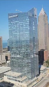 ... and, voila! With the final "S" placement, the Sherwin-Williams signage at the top of the company's new Downtown Cleveland skyscraper was installed today. | Cleveland Magazine