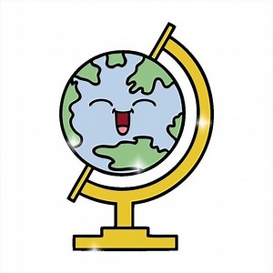 cute cartoon of a globe of the world creative drawing