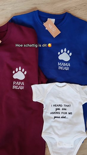 Gepersonaliseerde zwangerschapsaankondiging met borduurwerk