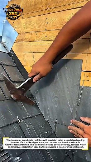 Slate Roofing Genius Trick #Roofing #Construction #OddlySatisfying
