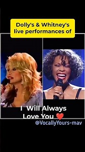 Dolly Parton & Whitney Houston Singing "I Will Always Love You" #whitneyhoustonsongs #dollyparton