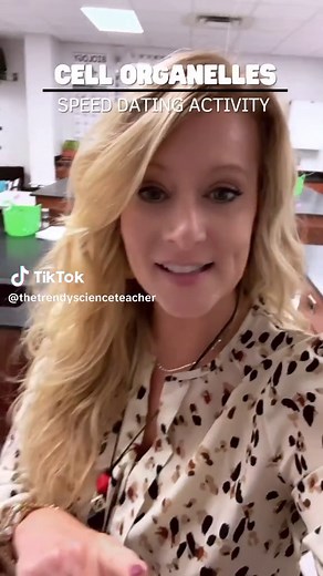 To kick off our cells unit, my Bio students participated in a CELL ORGANELLES SPEED DATING ACTIVITY! Students were assigned an organelle to research and created a dating profile. Then, they “dated” each other to learn more about the different organelles that are found in cells. To use in your classroom, head to👇 www.thetrendyscienceteacher.com/date #biologyteacher #iteachbiology #biologytok #biologyteachers #highschoolbiology #scienceteacher