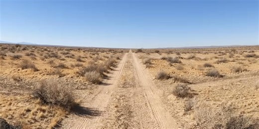 A mysterious road stretching almost 80 km across the Mojave Desert in a straight line
