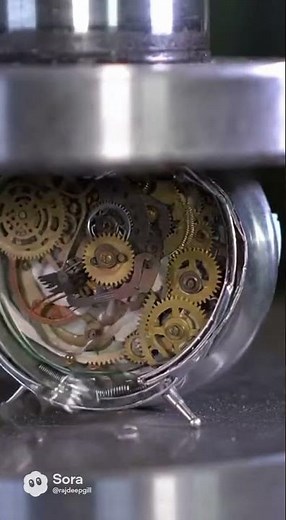 Mechanical Alarm Clock vs Hydraulic Press… The Explosion Is Perfect ⚙️💥