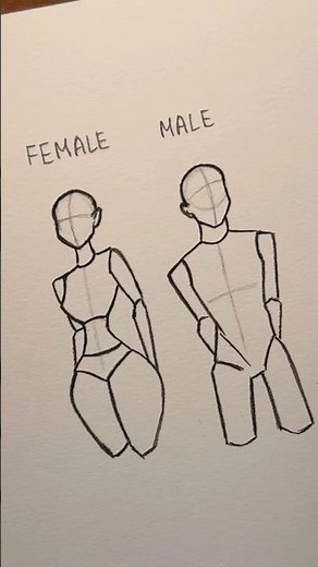 How to draw Male & Female Body Tutorial ✏️