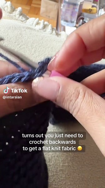 Crochet Backwards for Flat Knit Fabric Techniques