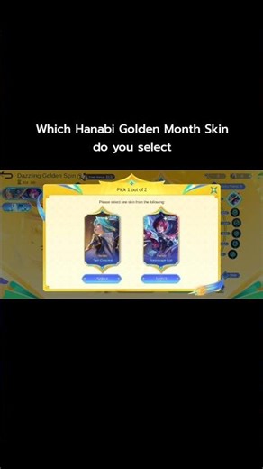 Hanabi Golden Month Skin Selection | Moba Legends 5v5 #shorts