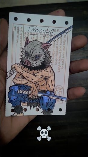 Drawing of inosuke on train ticket#short#animepainting