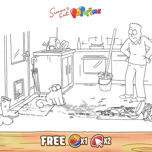 We only ask for a lovely tidy house after cleaning.. Will it ever be possible with a cat around? 🐈 . . Play with us! 📲 https://get.simonscatpoptime.com/PlayNow . . . ➡️📅 This giveaway is valid until September 30th, 2022 | Simon's Cat - Pop Time
