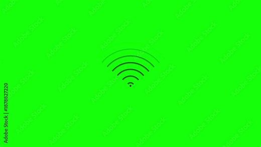 Wireless signal icon animation with network wave symbol. Wifi signal icon for internet connection and data transmission. Network signal animation for communication status and connectivity.