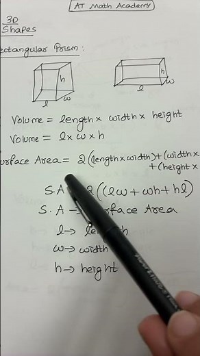 Geometry:Surface Area and Volume of a Rectangular Prism