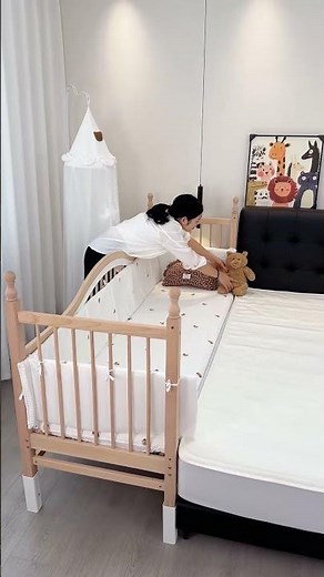 Customizable modular cribs can be directly widened into a larger bed, making