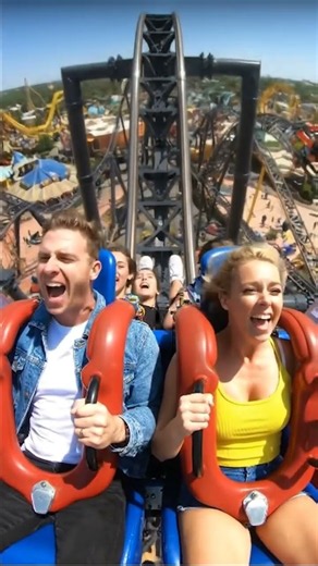 Front Row Roller Coaster Scream Reaction! 😱🎢 #Shorts #RollerCoaster #ThemePark #POV