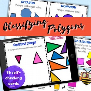 Polygons Classification Google Slides Quadrilaterals Triangles Geometry Sorting