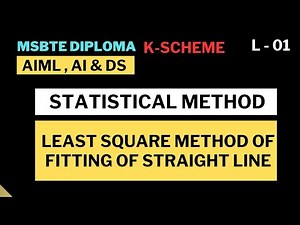 Statistical Method Numerical/Least Square Method for Fitting Straight Line/MSBTE Diploma K-Scheme
